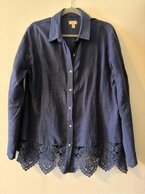 Logo Lavish Navy Blue Blouse